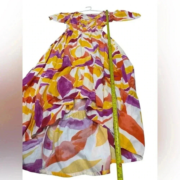 Abel the Label Anthropologie Dress Swish Sz XS Hi Lo Orange purple sundress - Picture 5 of 9